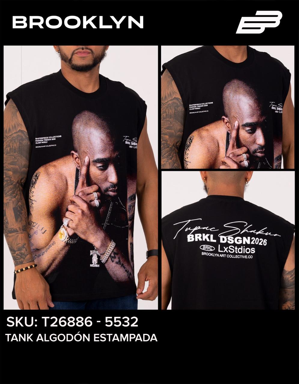 CAMISA 2PAC SIN MANGAS