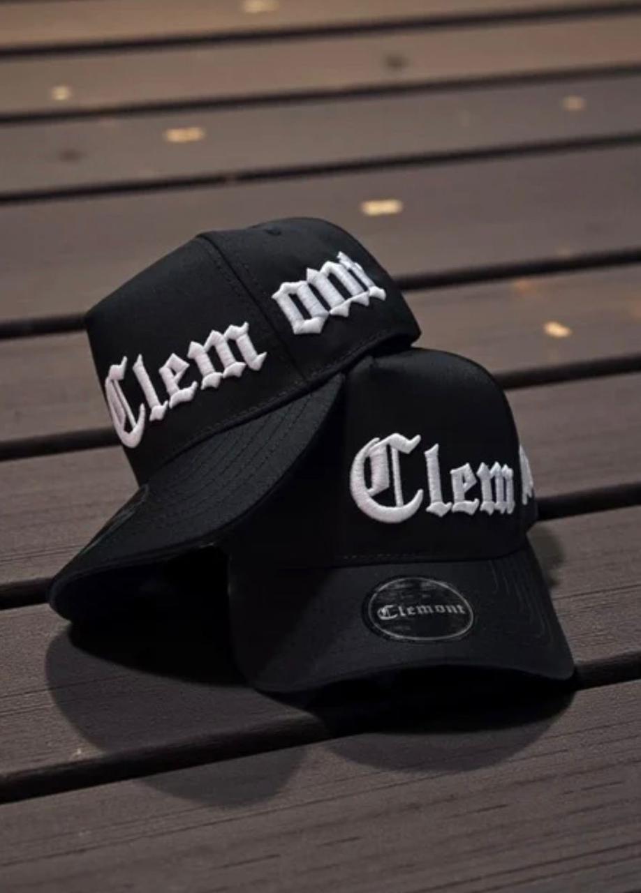 GORRA CLEMONT NEGRA CON BLANCO