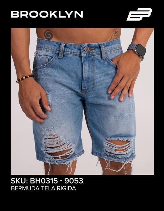 SHORT MEZCLILLA AZUL CLARO