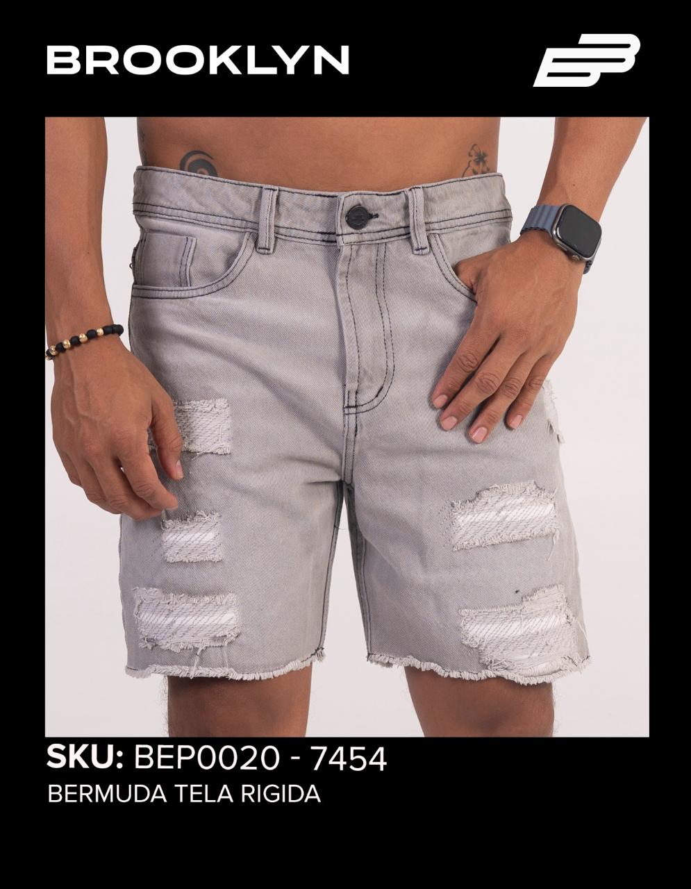 SHORT MEZCLILLA GRIS CLARO