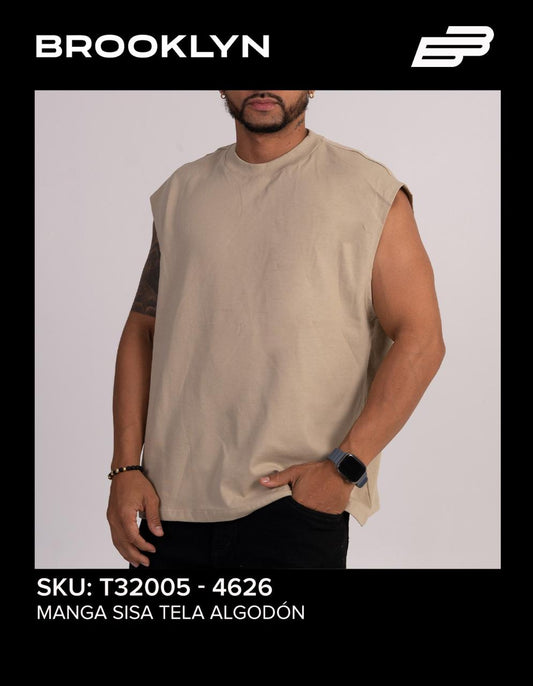 CAMISA BEIGE SIN MANGAS