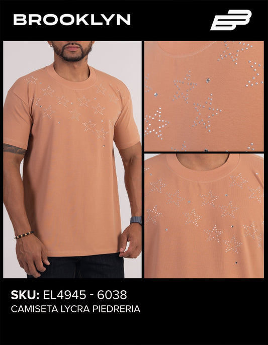 CAMISA ESTRELLAS PERLADAS CAFE