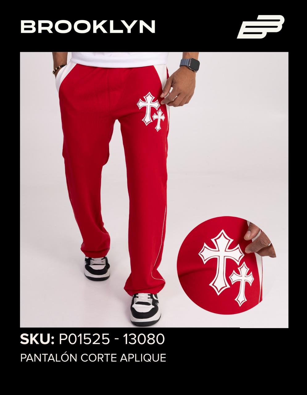PANTALON ROJO DE CRUCES