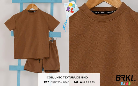 CONJUTO DE ÑINO LETRAS CAFE