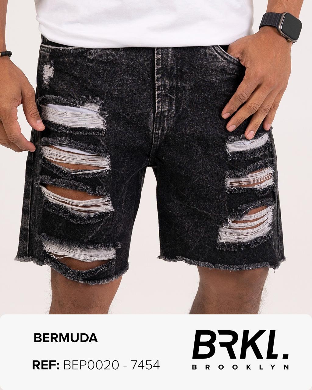 SHORT MEZCLILLA ROTO NEGRO