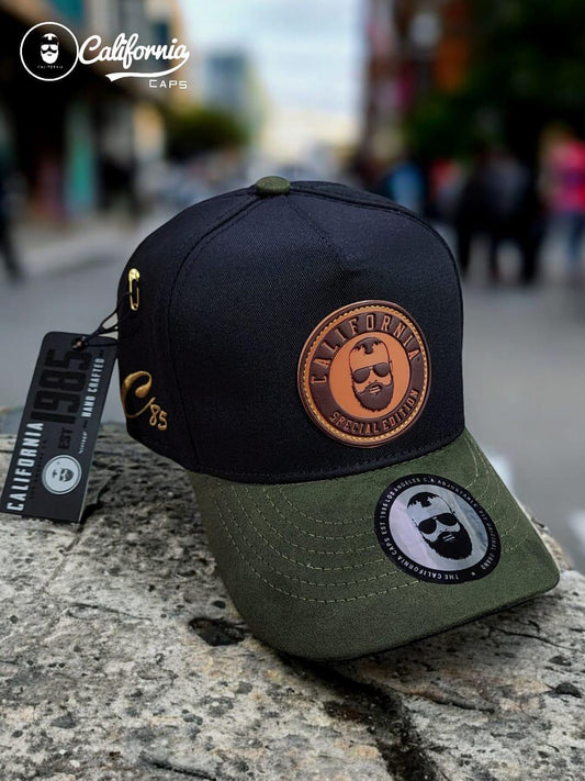 GORRA CALIFORNIA NEGRA CON VERDE