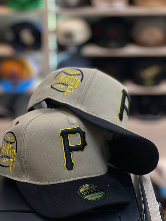 GORRA PIRATAS BEIGE CON NEGRO